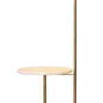 Mia Floor lamp with side table, white marble